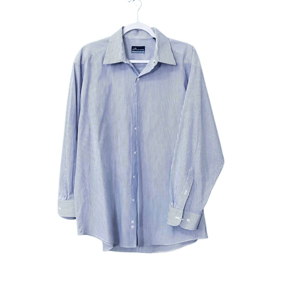 John Ashford Men's Striped Regular Fit Easy Care Button Up Dress Shirt SZ 16.5